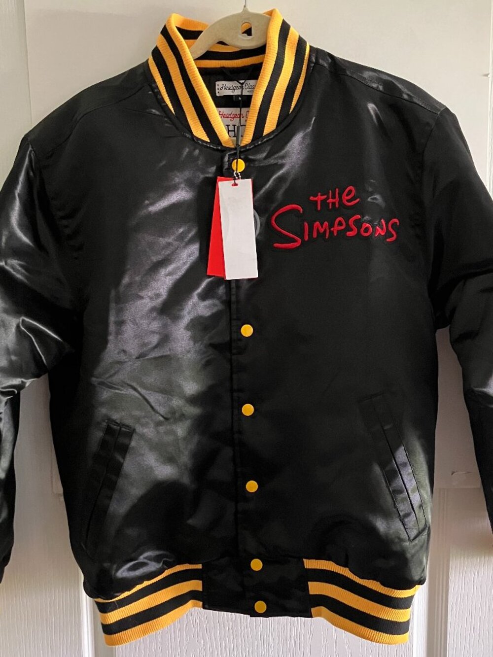 Headgear Classics Men's Bart Simpson Varsity Jacket Skull Head NWT Size Medium.
